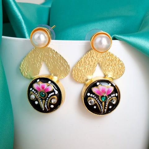 Handmade Earrings In Golden Base