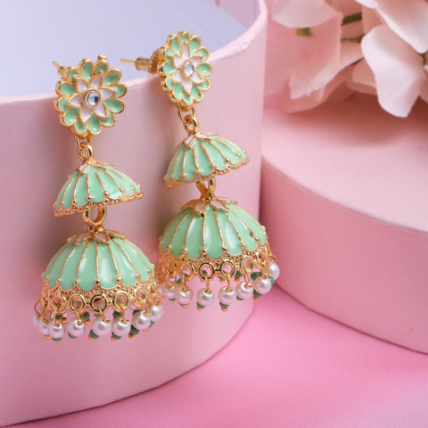 Meenakari Jhumka Earrings