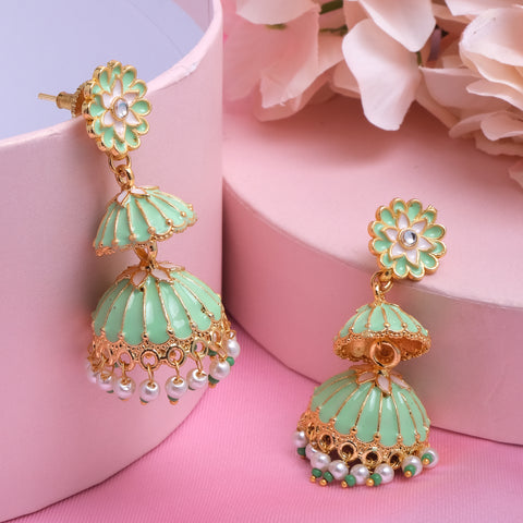 Meenakari Jhumka Earrings