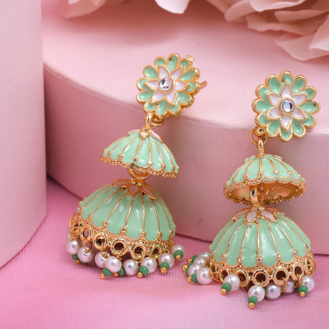 Meenakari Jhumka Earrings