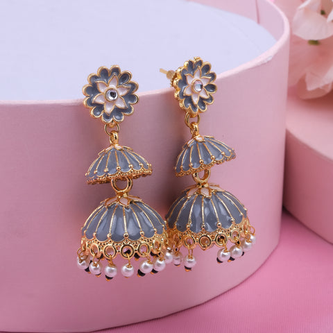 Meenakari Jhumka Earrings