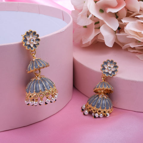 Meenakari Jhumka Earrings