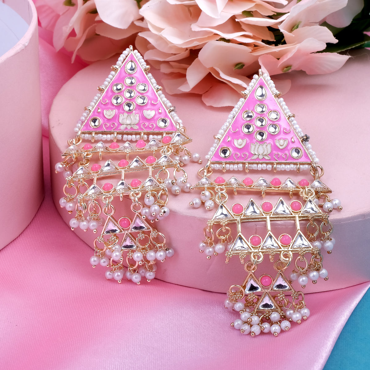 Meenakari Jhumka Earrings