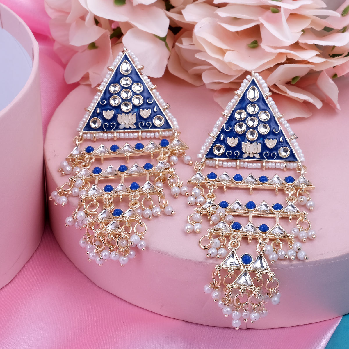 Meenakari Jhumka Earrings