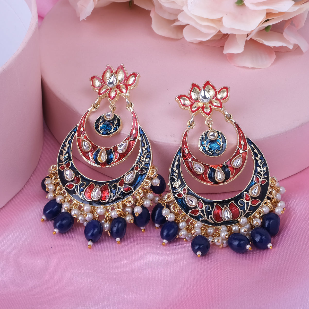 Meenakari Jhumka Earrings