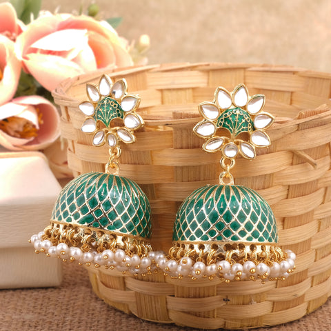 Meenakari Jhumka Earrings