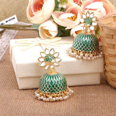 Meenakari Jhumka Earrings