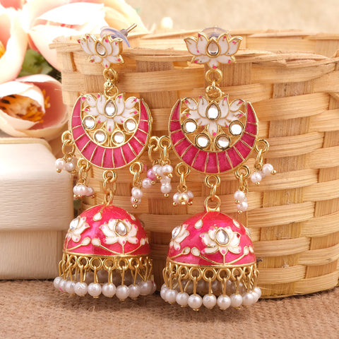 Meenakari Jhumka Earrings