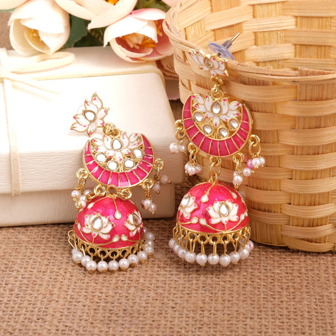 Meenakari Jhumka Earrings