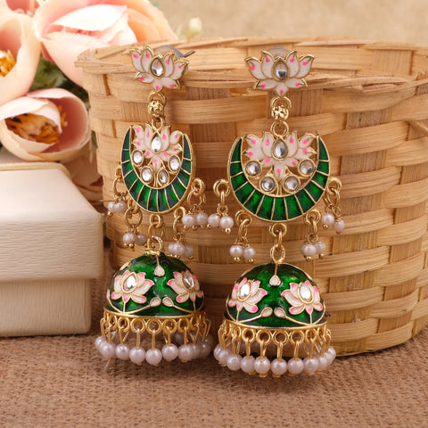 Meenakari Jhumka Earrings