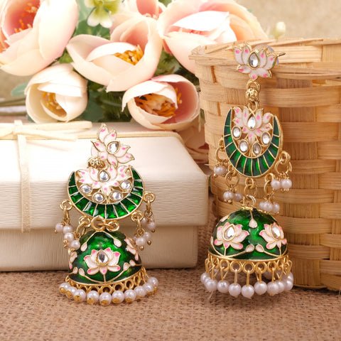 Meenakari Jhumka Earrings