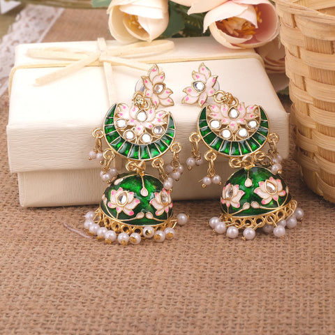 Meenakari Jhumka Earrings