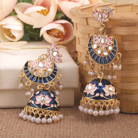 Meenakari Jhumka Earrings