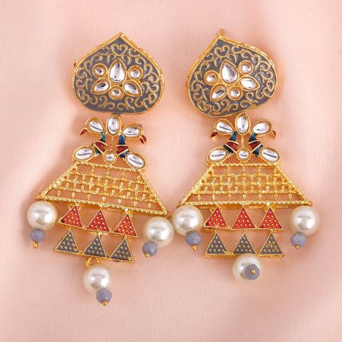 Meenakari Stone Studded Handacrafted Jewellery Set