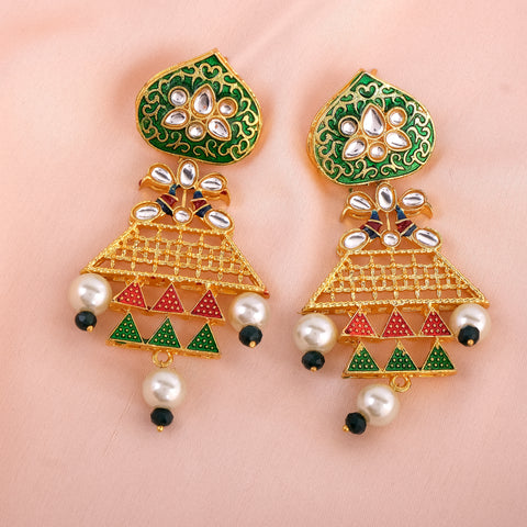 Meenakari Stone Studded Handacrafted Jewellery Set