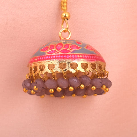 Traditional Meenakari Handmade Jhumka Earrings.