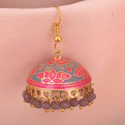 Traditional Meenakari Handmade Jhumka Earrings.