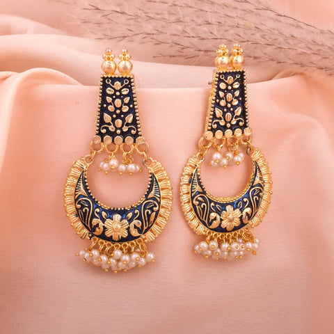 Women's Traditional Crystal Chandbali Earrings