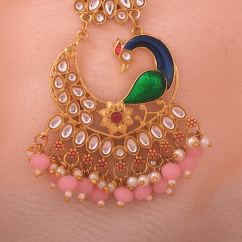 Elegant Peacock-Design Stud Meenakari Earring