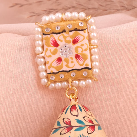 Hand Painted Big Size Meenakari Cone Shape Jhumka with heavy work