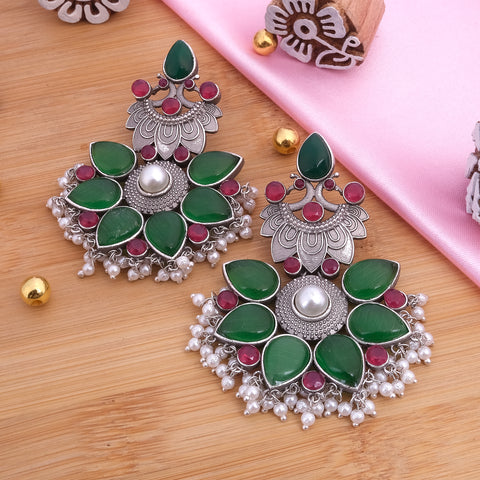 Peacock Shaped Traditional Dangler Earrings Set