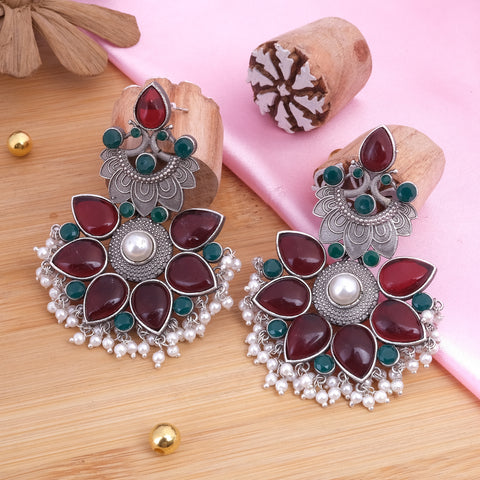 Peacock Shaped Traditional Dangler Earrings Set